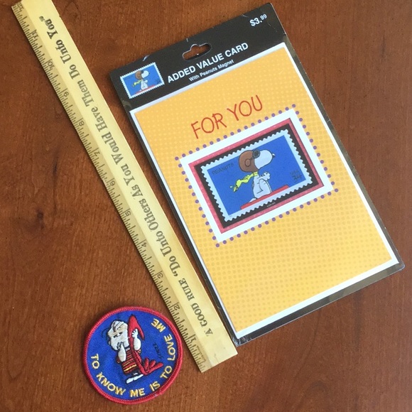 Snoopy WWI flying ace card with magnet + Linus patch - Picture 7 of 7